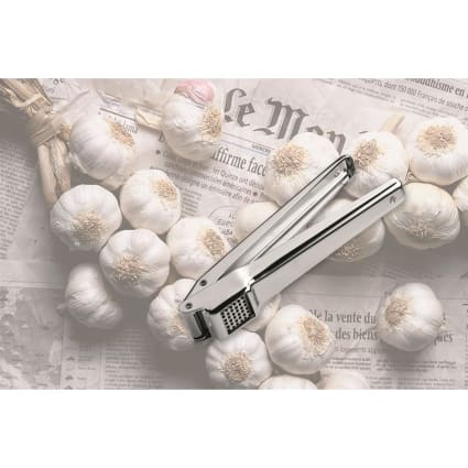 Mason Cash Presse-Ail Inox Essentials – Grand Modèle 20 Cm, Poignée Souple, Facile à Nettoyer