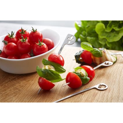 Lot De 15 Piques à Cocktail En Acier Inoxydable Réutilisables - Pour Olives, Apéritifs, Salades