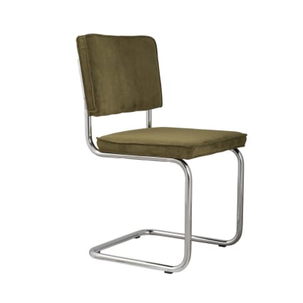 Chaise de repas en velours vert