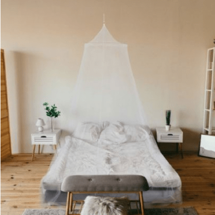 Moustiquaire De Lit Carrée 200x200x180cm Blanche - Protection Anti-Moustiques Pour Lits Simples Et Doubles