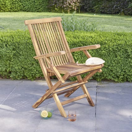 Chair Poltrona Giardino Teak Reclining Armchair Made Of Teak Wood