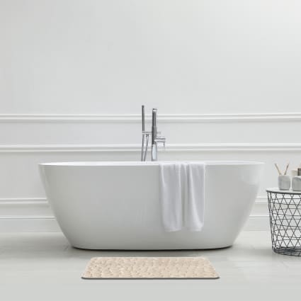 40x60CM Gris Tapis d'Entré Tapis de Bain en Mémoire Mousse Hydrophile Dessin de Galet Fibre Superfine Antidérapant Doux pour Salle de Bain Baignoire C | Leroy Merlin