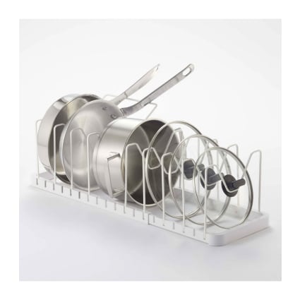 Organisateur Couvercles Acier Inox Extensible – 7 Séparateurs Réglables, Longueur 57,5 Cm – Pour Armoire Ou Plan De Travail - 13