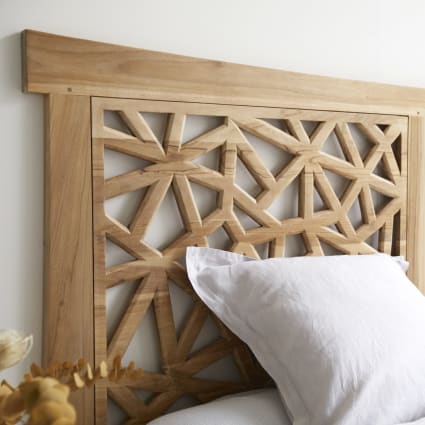 Tino Tech Bettkopfteil 206x4x100 Cm Massives Kiefernholz Braun
