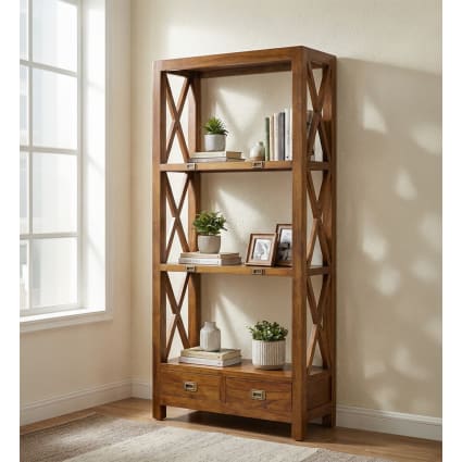 Wandregal aus Holz, H 165 cm, braun Star