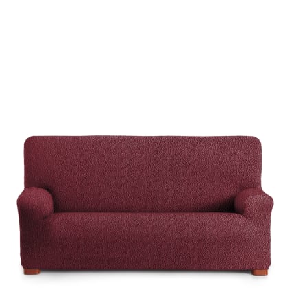 Housse de Fauteuil Relax Extensible, Housse de Canapé de Fauteuil, Protege de Meubles de Canapé pour Fauteuil Inclinable (Rouge Brique,3 Places