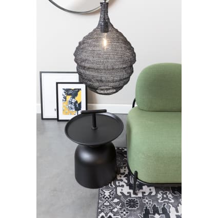 Abat-jour Plafonnier Cage Métal Noir Double Couche - Design Moderne, Dimensions 16.5x16.5x11.5 Cm - Pour Lustre, Décoration Intérieure - 9