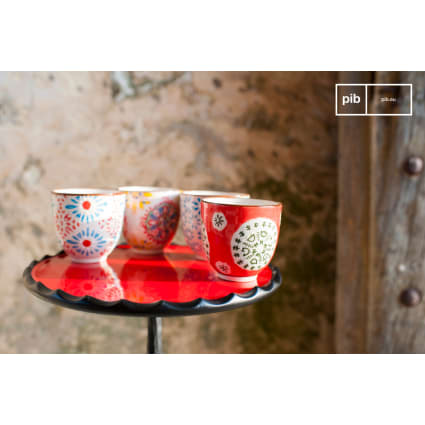 AltoBuy Set de 6 Tasses à Expresso 8cl en céramique au grés du Temps Bleu - Galet