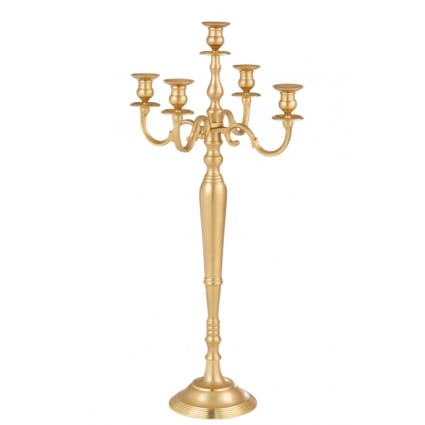 Chandelier De Sol à 5 Bras De 108 Cm - Métal Doré Avec Abat-jour Acrylique, Pour Mariage Et Décoration - 11