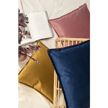 ETOLISHOP - Lot de 2 housses de coussin en velours bleu marine - 45 x 45 cm - Motif feuilles de Ginkgo Biloba - Décoration de la maison - Pour canapé, salon ETOLISHOP - Lot de 2 housses de coussin en velours bleu marine - 45 x 45 cm - Motif feuilles de Ginkgo Biloba - Décoration de la maison - Pour canapé, salon