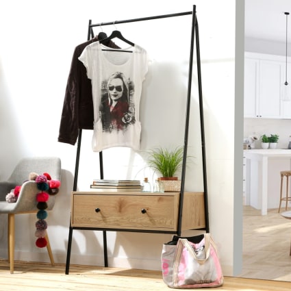 Armadio Industriale In Metallo Nero E Legno, 76x80x40 Cm, Ripiani Regolabili, Per Casa, Cucina O Giardino - 12