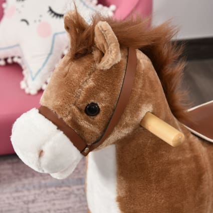 FINOOS Pony Ride Cheval à Bascule - Peluche sur Roues - Inline - Licorne - Cheval - Équitation - Peluche - MyPony - Cheval d