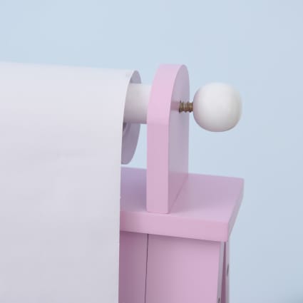 HOMCOM Chevalet Double Face Enfant – Tableau Blanc, Ardoise, Rouleau Papier – Avec Paniers De Rangement – MDF Rose – Dès 3 Ans