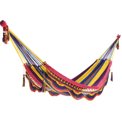 Amaca Cao Benessere Colori Baiadera – Larga, 200kg, Con Bastone In Legno E Custodia, 290cm