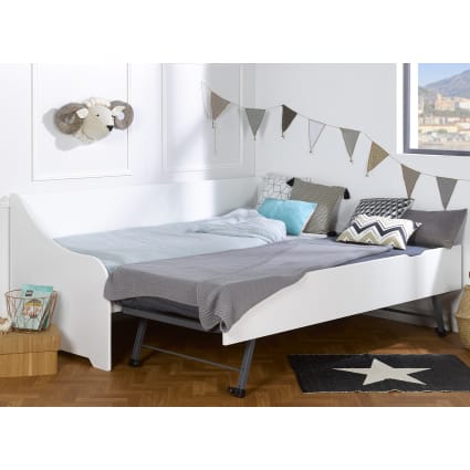 Lit Ado Gigogne Hermès 80X200 Avec Matelas Et Tiroir, Gris