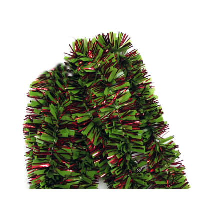 Guirlande De Noël Verte Avec 24 Nœuds Rouges - 10 Mètres - PVC Doux - Décoration Sapin, Rampe, Cheminée