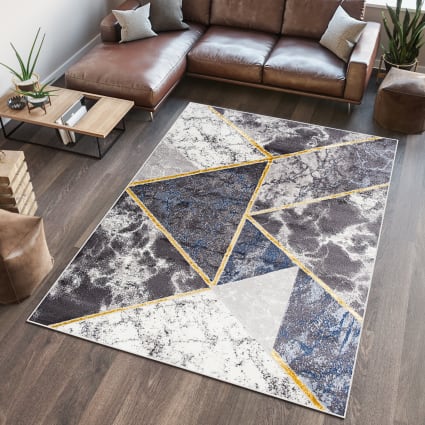 Tappeto Vintage Antiscivolo Lavabile 140x200 Cm - Motivo Geometrico Multicolore Per Soggiorno, Camera E Ufficio