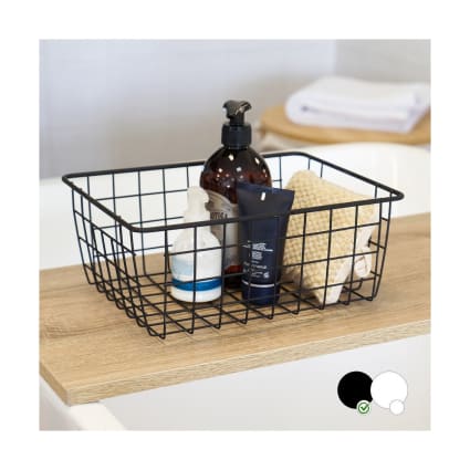 Panier De Rangement MSV 10x10x7,5 Cm Noir - En Polypropylène Pour Salle De Bain, Cuisine, Bureau - Organisez Vos Petits Objets