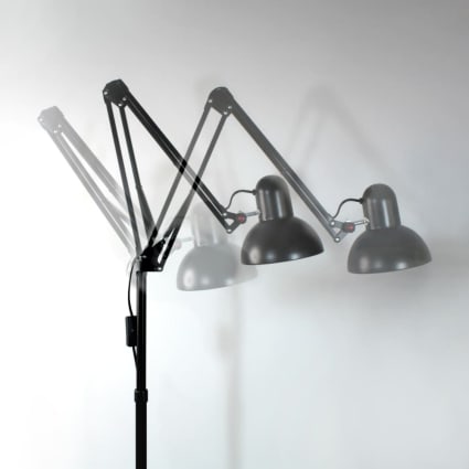 TODOLAMPER Lampada A Piede ANTIGONE - Flesso Articolabile, Altezza Regolabile 150-190 Cm, Metallica, Nero/Cromo, Portalampada E27, Per Soggiorno E Studio