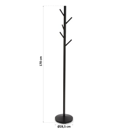 Perchero de pie para entrada o pasillo en metal negro Adelisa