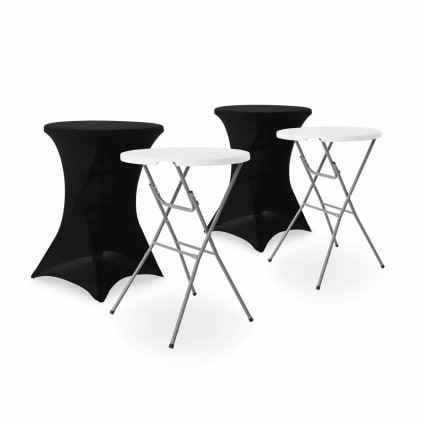 2er Set Party Stehtische + 2 Hussen Schwarz Gala