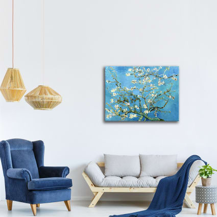 Quadro Vincent Van Gogh Mandorlo In Fiore | 2 Pezzi 50x50 Cm Su Tela Canvas Con Telaio In Legno | Stampa Fine Art Per Arredo Casa