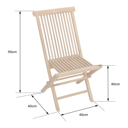 Lot de chaises de jardin en teck Lombok Maisons du Monde