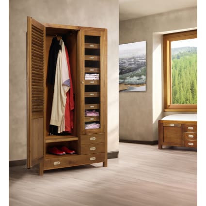 Armadio in legno di mindi marrone H 200 cm Flash Maisons du Monde