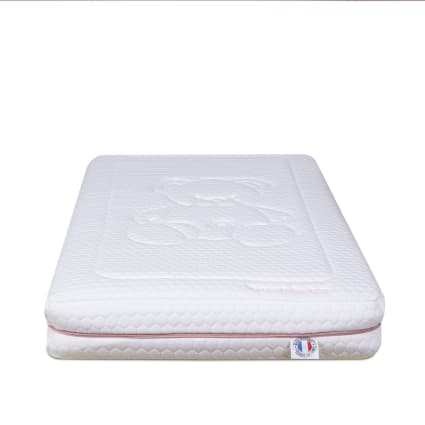 Matelas Rafraîchissant Bébé - 71,1 X 132,1 Cm - Tissu Soie Glacée - Pour Berceau Standard - Rose/Or