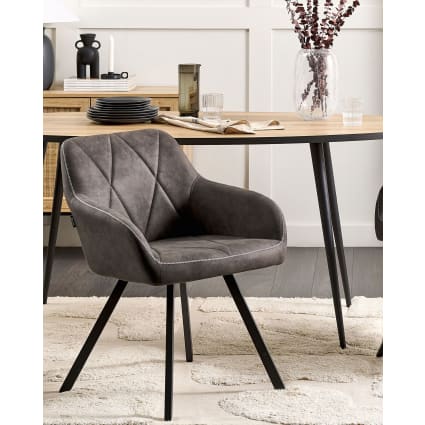 Lot De 2 Chaises De Salle à Manger Rétro Beliani ENOLA - Assise Grise, Bois Clair - Neuves