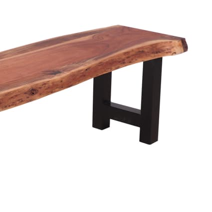 Banc 160x40x45 cm en acacia et métal noir - STACY Stacy | Maisons du Monde