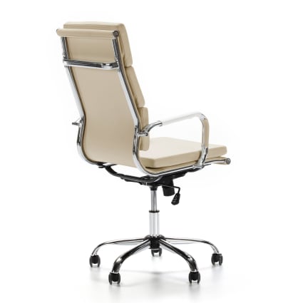 Sedia da ufficio reclinabile, ecopelle, altezza regolabile, taupe-Morgan cropped-4