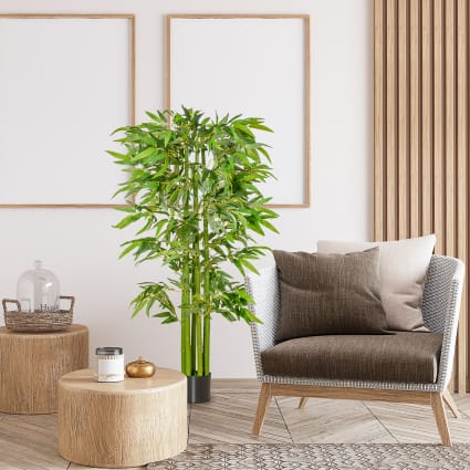 VidaXL Plante Artificielle Avec Pot Bambou 120 Cm Vert