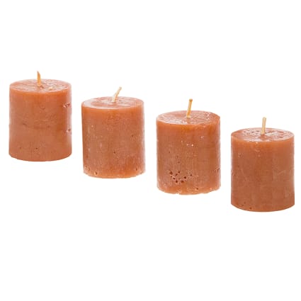 Candele Natalizie A Colonna Profumate 'Spiced Christmas' - 4 Pezzi, Rosse, Arancia E Chiodi Di Garofano, 20x170 Mm
