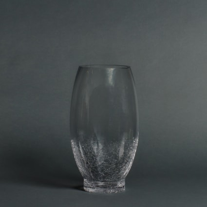 Dekorative Vase aus geblasenem Glas H35, Durchsichtig Alba