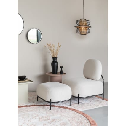 Poltrona Teddy in tessuto bianco Polly Maisons du Monde