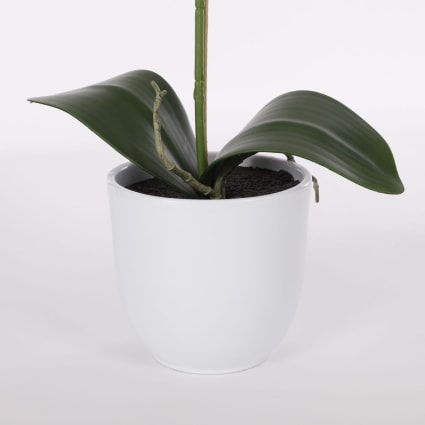 Orchidée Artificielle En Pot - Fausse Plante En Soie 27 Cm - Décoration Intérieur Réaliste (Vert) - 6