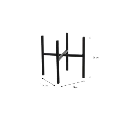 Supporto Per Piante A Gabbia 3 Livelli FRAMADO – Metallico Nero, 40x40x95 Cm, Portafiori Per Interni