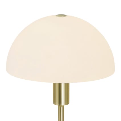 Lampe de table antique avec LED, laiton-abat-jour en verre albâtre