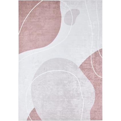 Tapis De Luxe Moderne 120x170 Cm, Design Bloc, Doux, Qualité Supérieure - Rouge Et Beige