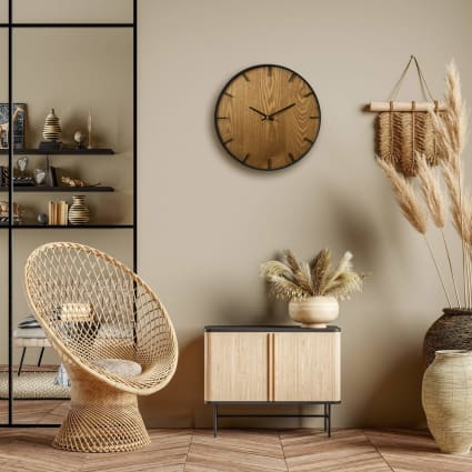 Runde Wanduhr aus Holz, braun und schwarz ø 40 cm Maisons du Monde