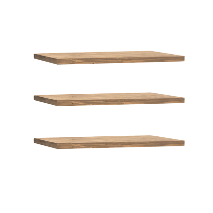 Set 3 Scaffali Da Parete In Legno Beige – Misure 30 E 40 Cm, Con Fissaggi In Acciaio, Per Soggiorno E Cucina
