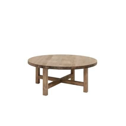 Table basse en bois de sapin vieilli Ø60x40cm Olivia i | Maisons du Monde