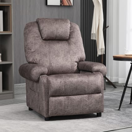 Poltrona relax reclinabile manualmente in tessuto e imbottita