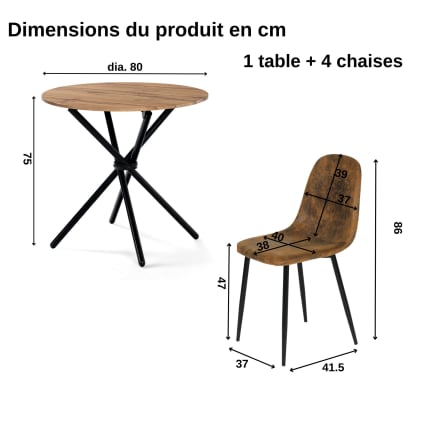 TABLE SALLE À Manger Extensible Avec 4 Chaises EUR 330,00 - PicClick FR