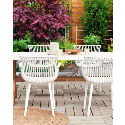 Gartenstuhl 4er Set aus Kunststoff 84 cm, weiß Pesaro