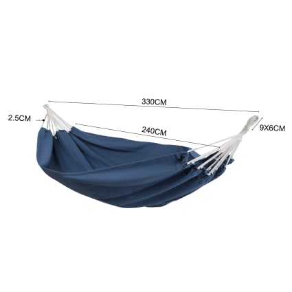 Hngematte mit Tasche, Tragfhigkeit 200 kg aus blauem Polycotton Sole |  Maisons du Monde