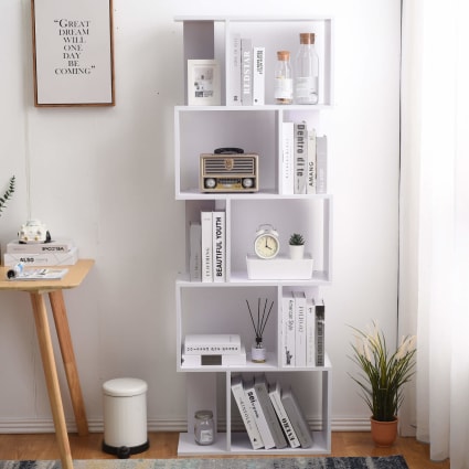 NUMENN Libreria tripla larga a 5 ripiani, stile rustico industriale con 14 ripiani aperti, libreria moderna alta per camera da letto, soggiorno e