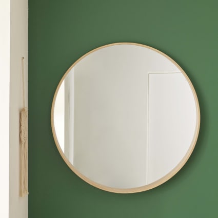 Miroir Rond En Bois De Teck - Miroir Salle De Bain