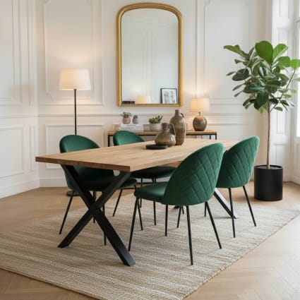 Set di sedie in velluto verde scuro Chester Maisons du Monde